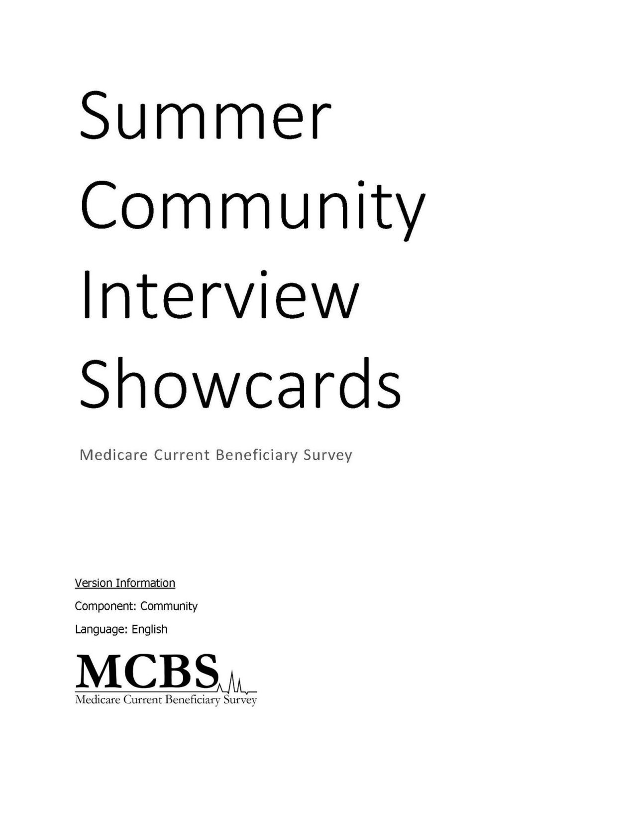 MCBS Fall Continuing Community Showcard
