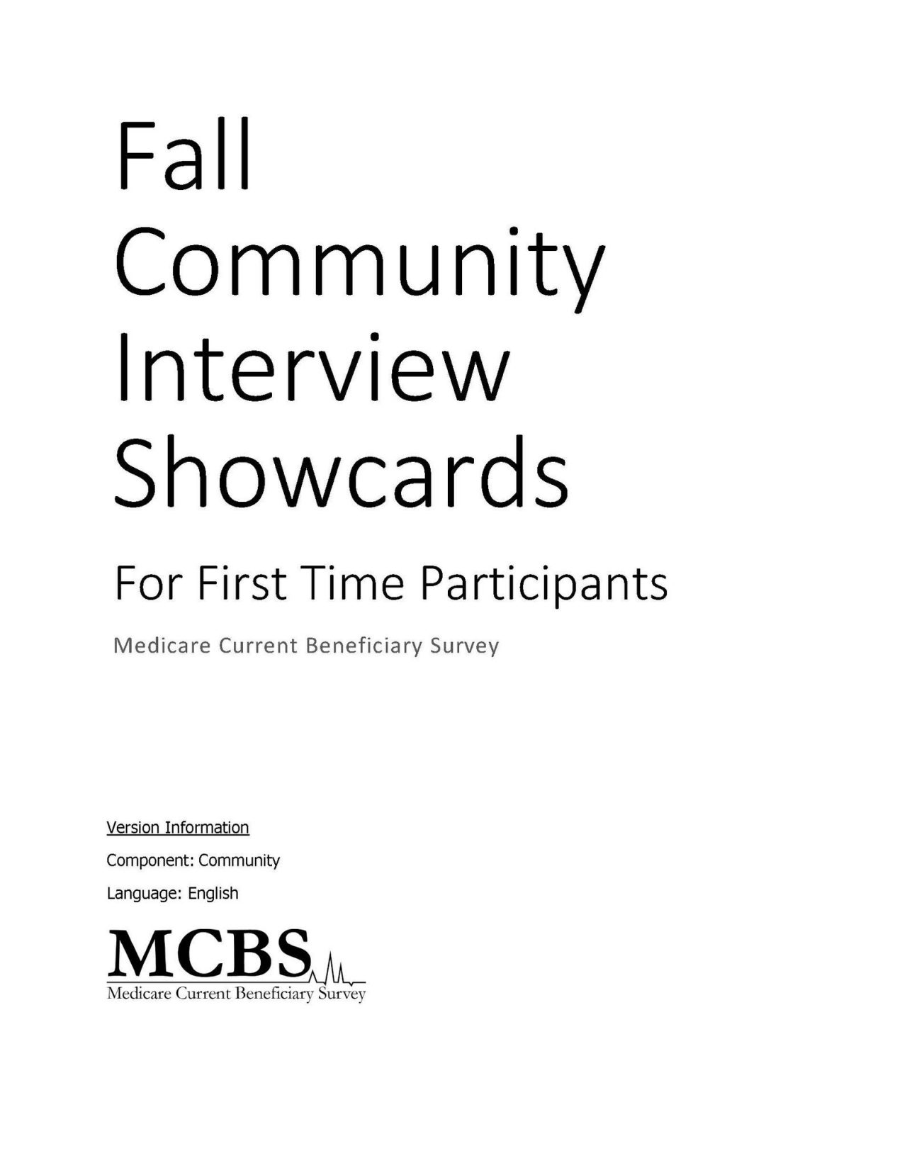 MCBS Fall Continuing Community Showcard