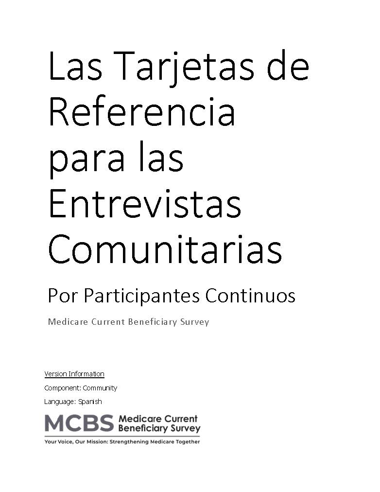 Continuing Community Showcard Spanish