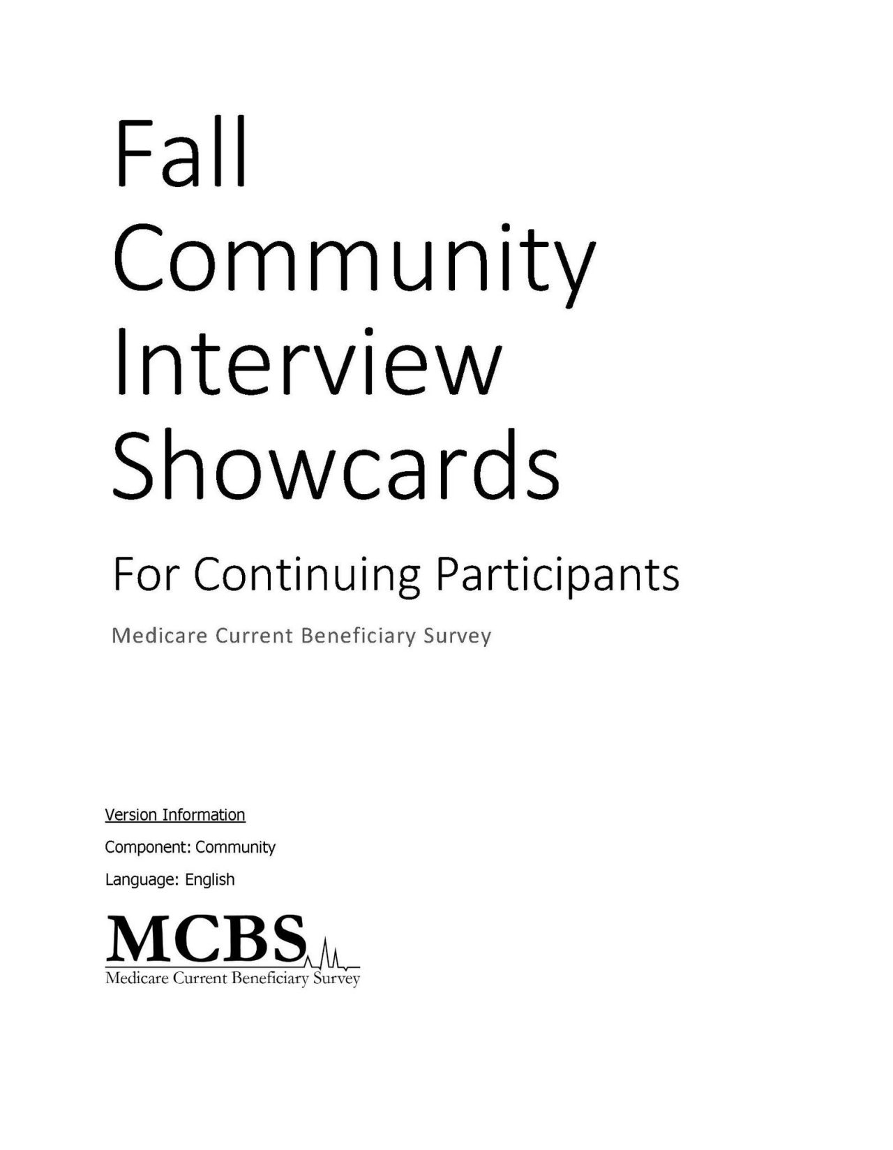 Fall Baseline Community Showcard English